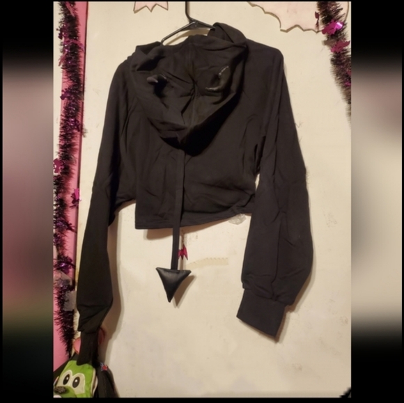 Punk Rave Gothic Devil Horn Hoodie Killstar Hot Topic Widow Dollskill - Picture 3 of 3
